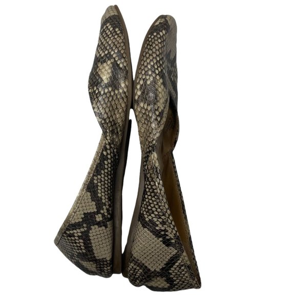 Lucky Brand Ameena Flats Womens Leather Snake Print Slip On Shoes Size 8.5 M - Picture 2 of 11